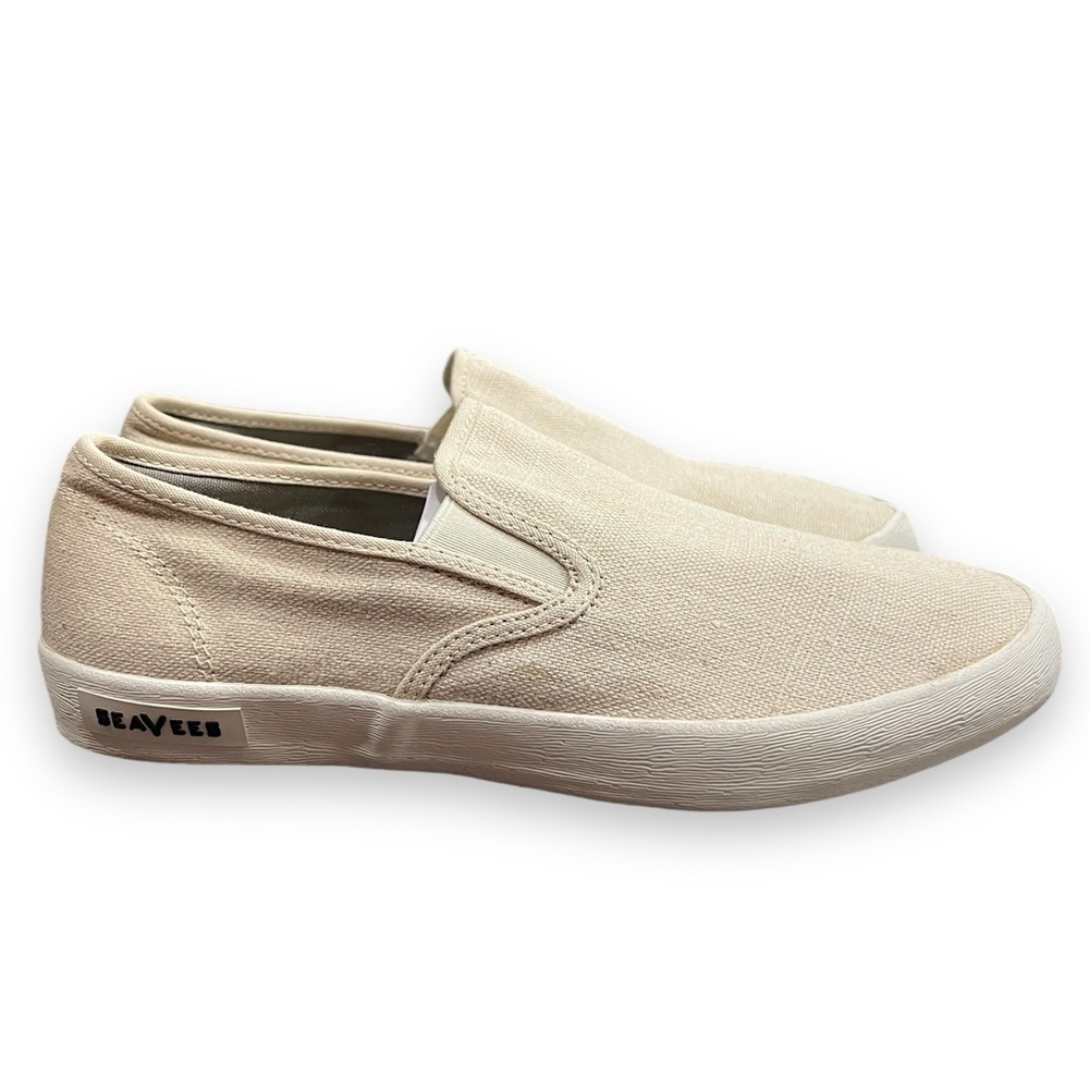 SEAVEES Linen Baja Slip On Sneaker Natural Beige Mens Size 7